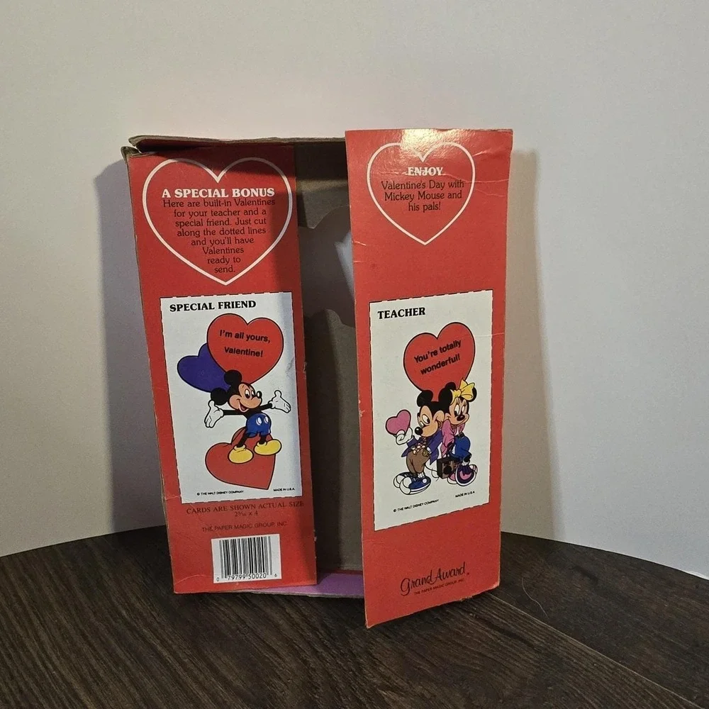 1980s Vintage Disney Mickey Mouse Valentine's Day‎ Cards Lot Of 7 Children